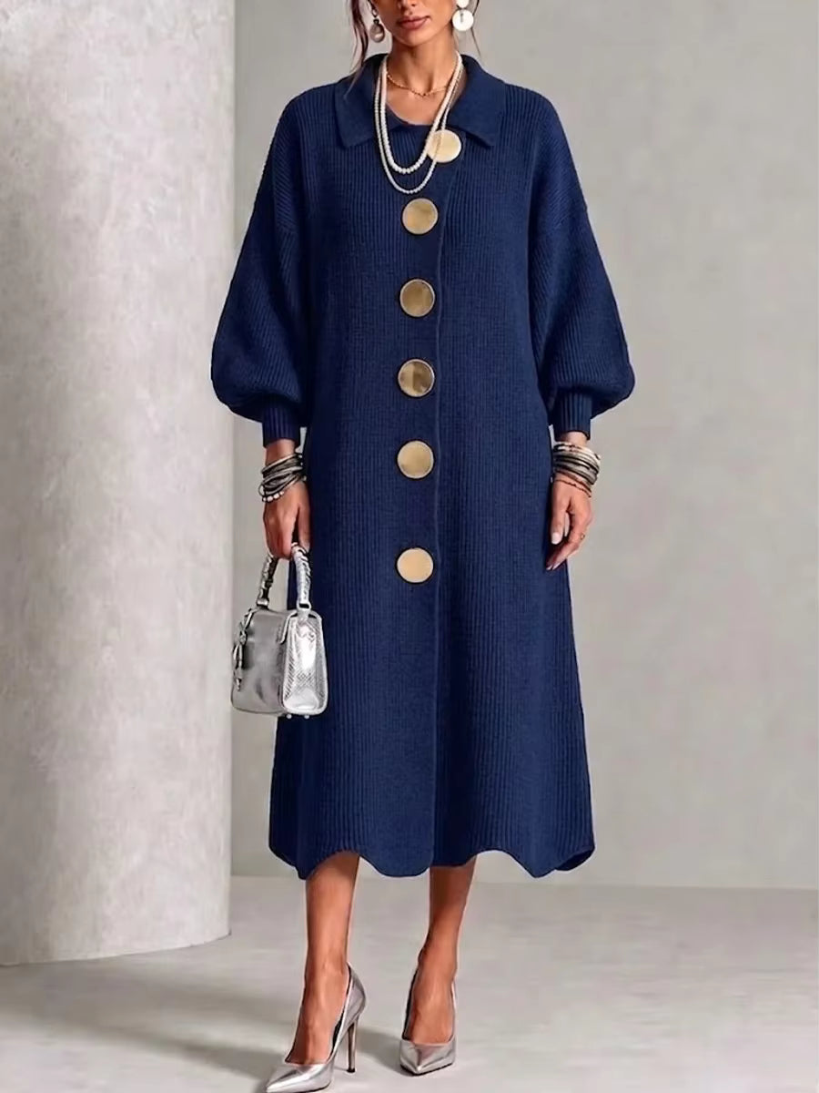 Langärmliges Durchgeknöpftes Kleid