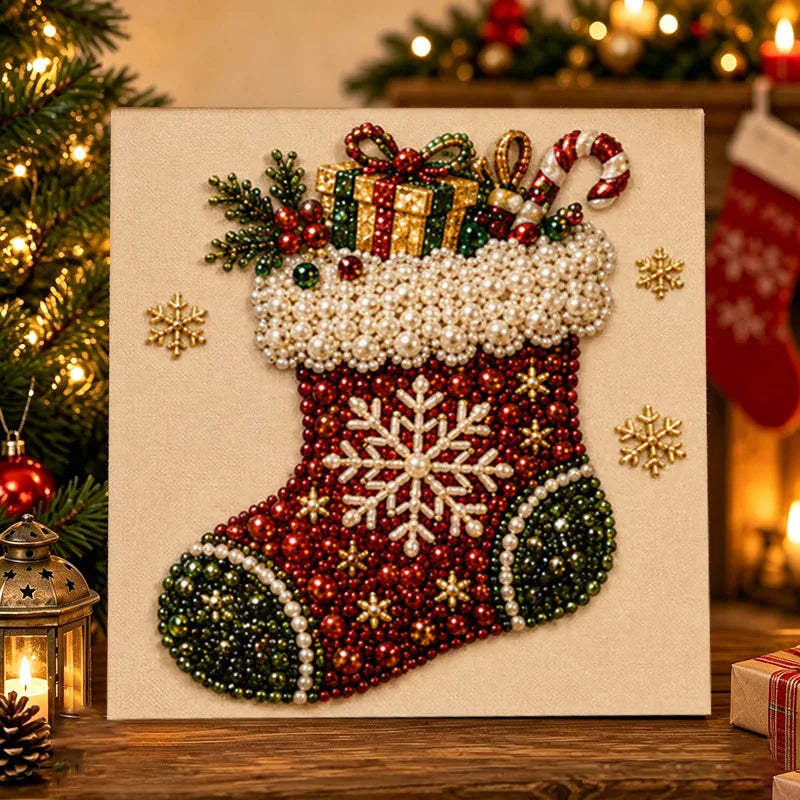 Weihnachtliches Perlenbild-Bastelset