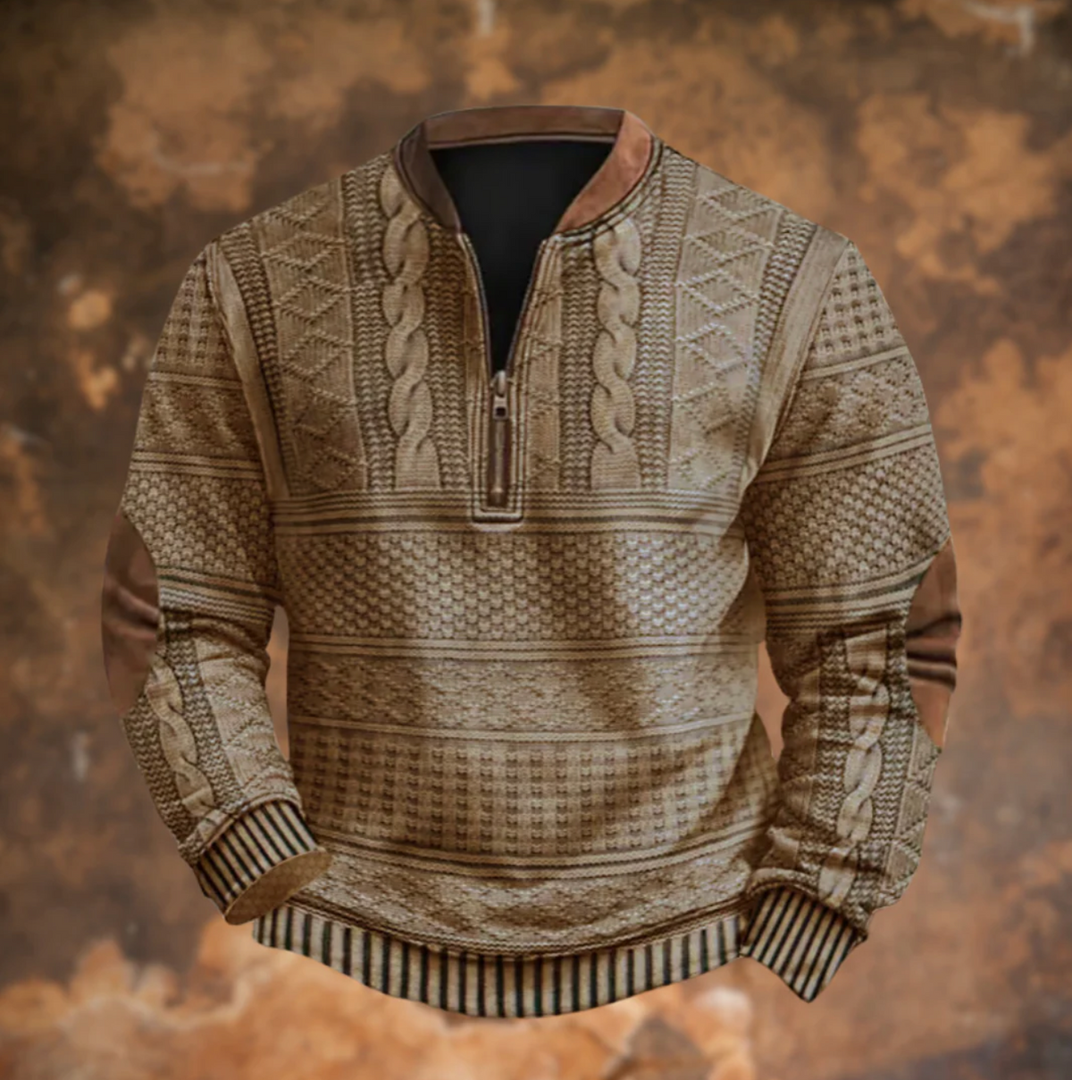 Retro Reißverschluss-Pullover