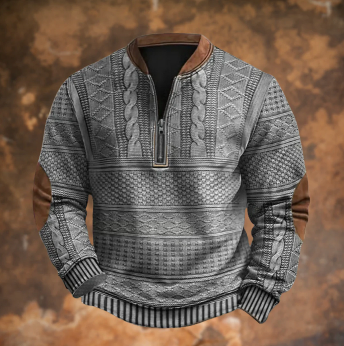 Retro Reißverschluss-Pullover