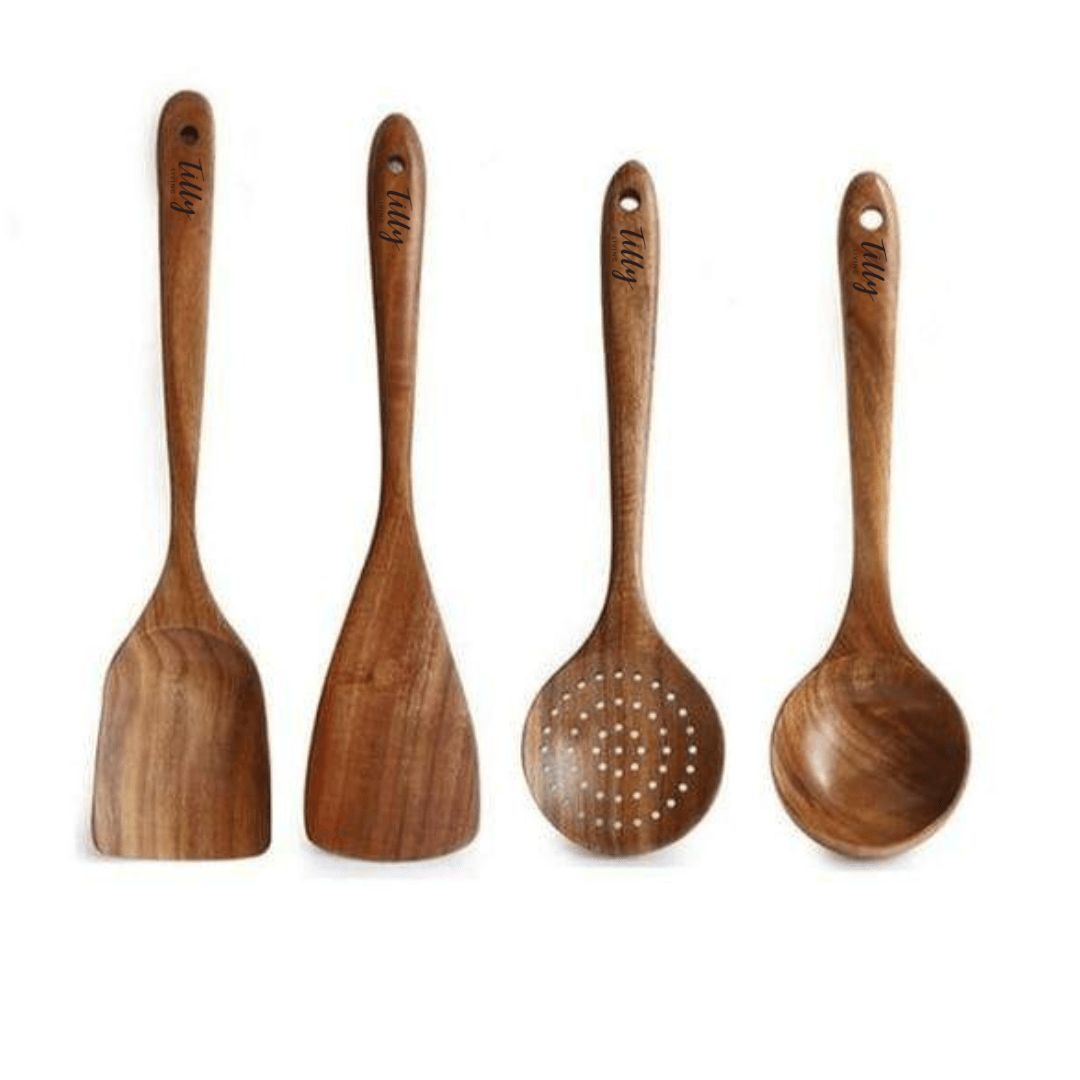 Teak Holz Küchenutensilien Set