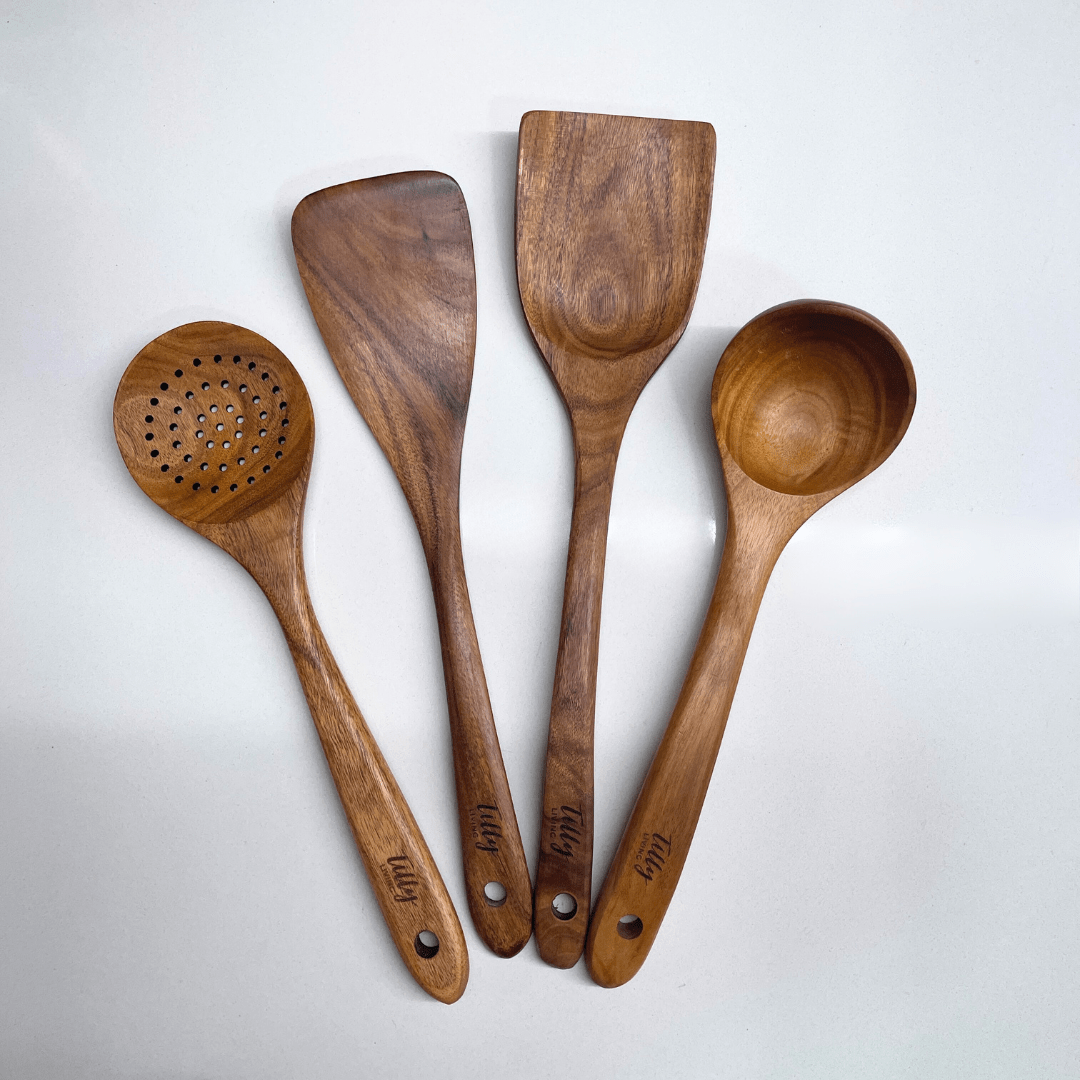 Teak Holz Küchenutensilien Set