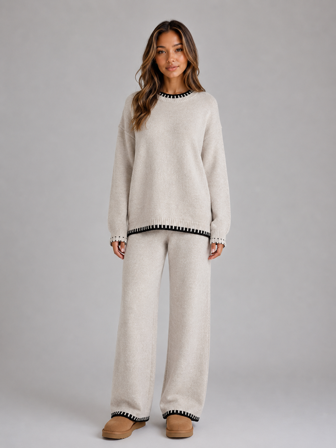 Damen gestricktes Relaxed Co-Ord Set