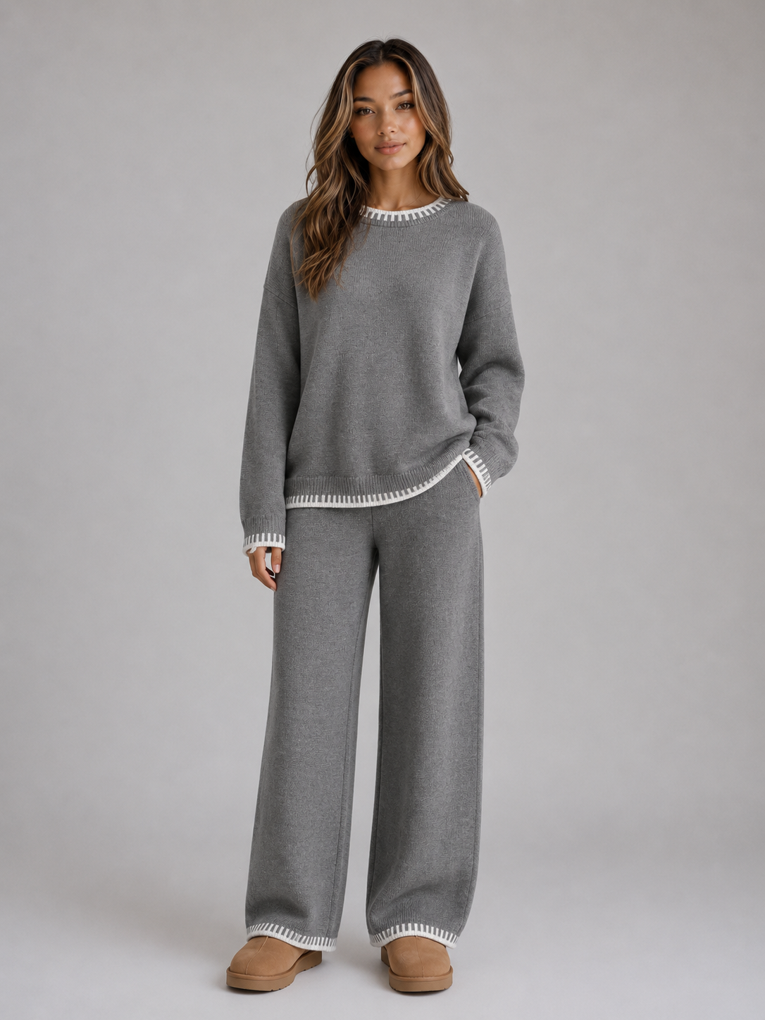 Damen gestricktes Relaxed Co-Ord Set
