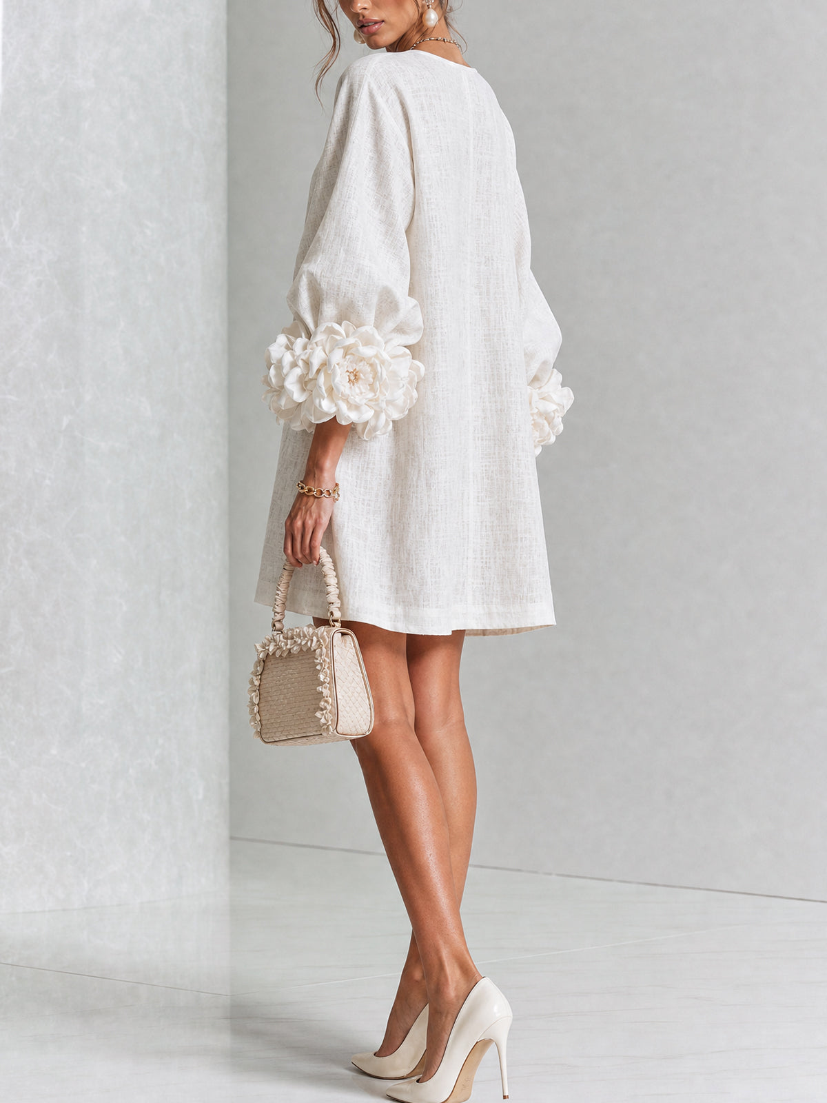 Florence Blumen-Blusenkleid Mini