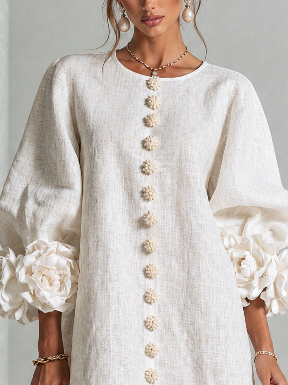 Florence Blumen-Blusenkleid Mini