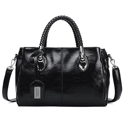 Damenvintage-Handtasche aus echtem Leder · Weich und elegant, kann in der Hand oder an der Schulter getragen werden
