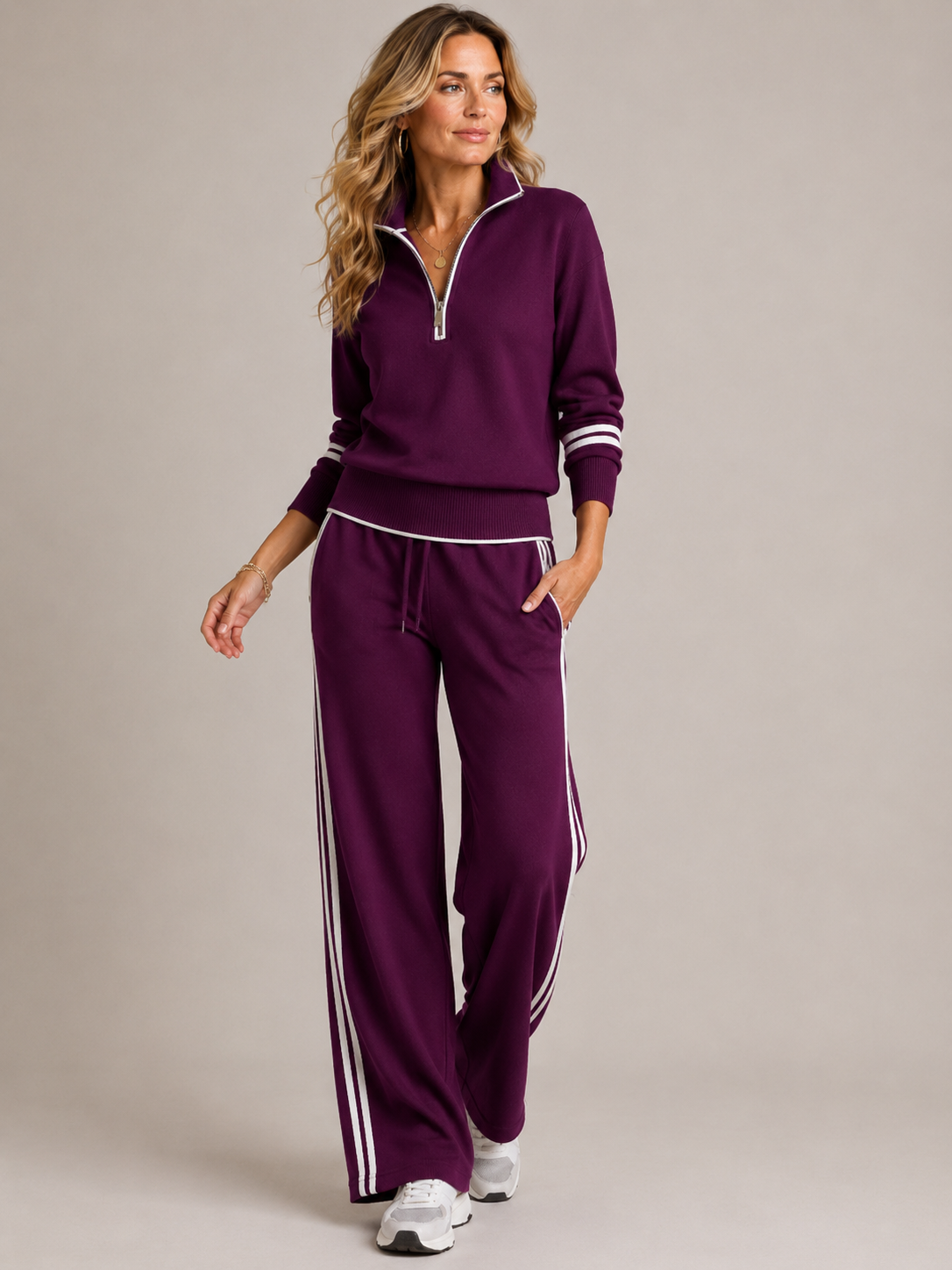 Ensemble Pantalon Zip Mi-Haut pour Femmes
