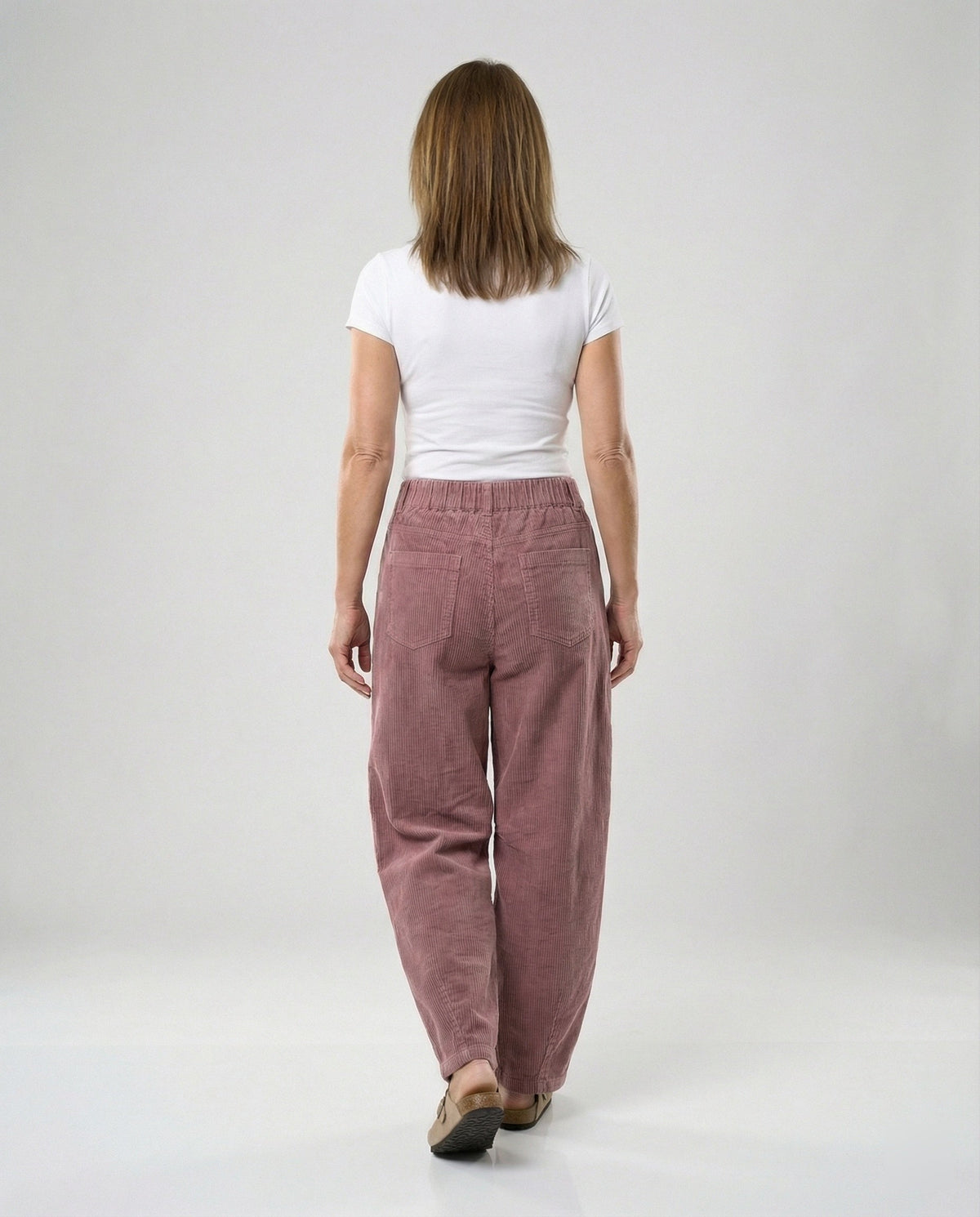 Damen Cordhose weit High Waist