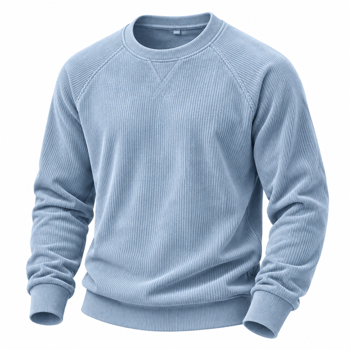 Strukturiertes Cord-Rundhals-Sweatshirt