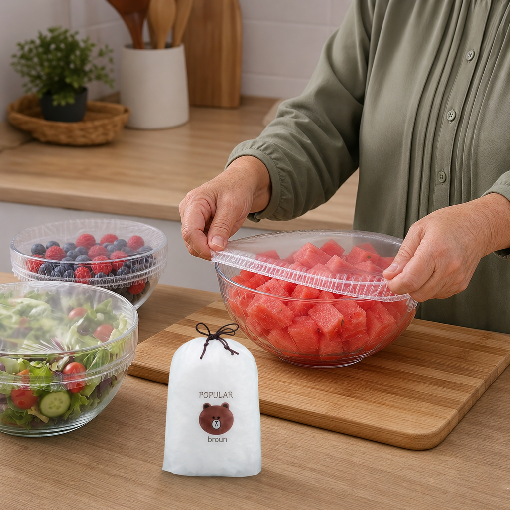 100-teiliges elastisches Lebensmittelabdeckungen-Set – dehnbare Schüssel- und Tellerabdeckungen