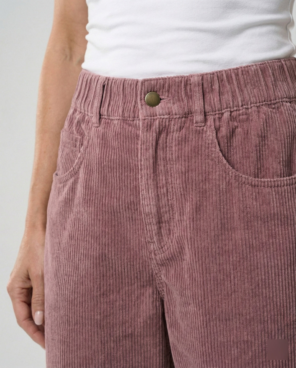 Damen Cordhose weit High Waist