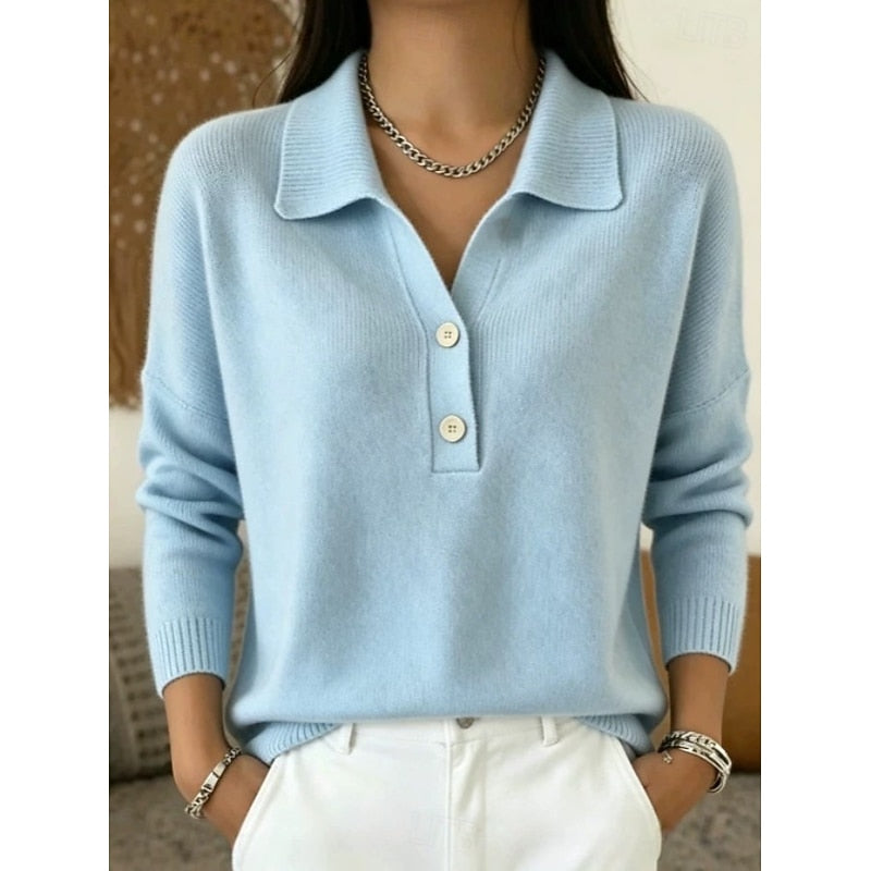 Raffinierter Polo-Pullover mit Kragen