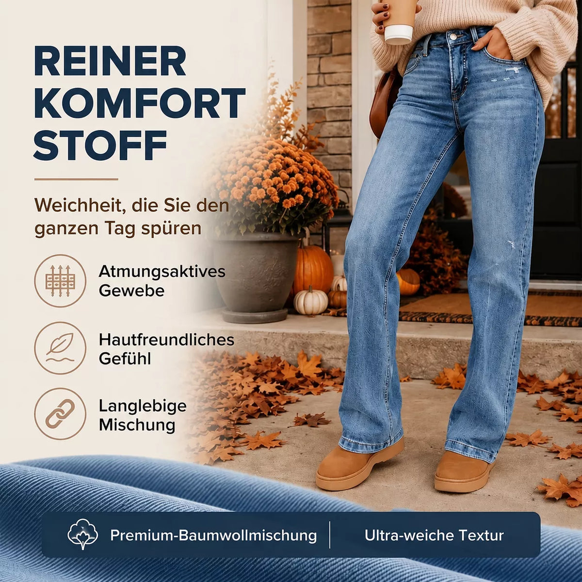 Damen Freizeit-Jeans mit elastischem Hochbund