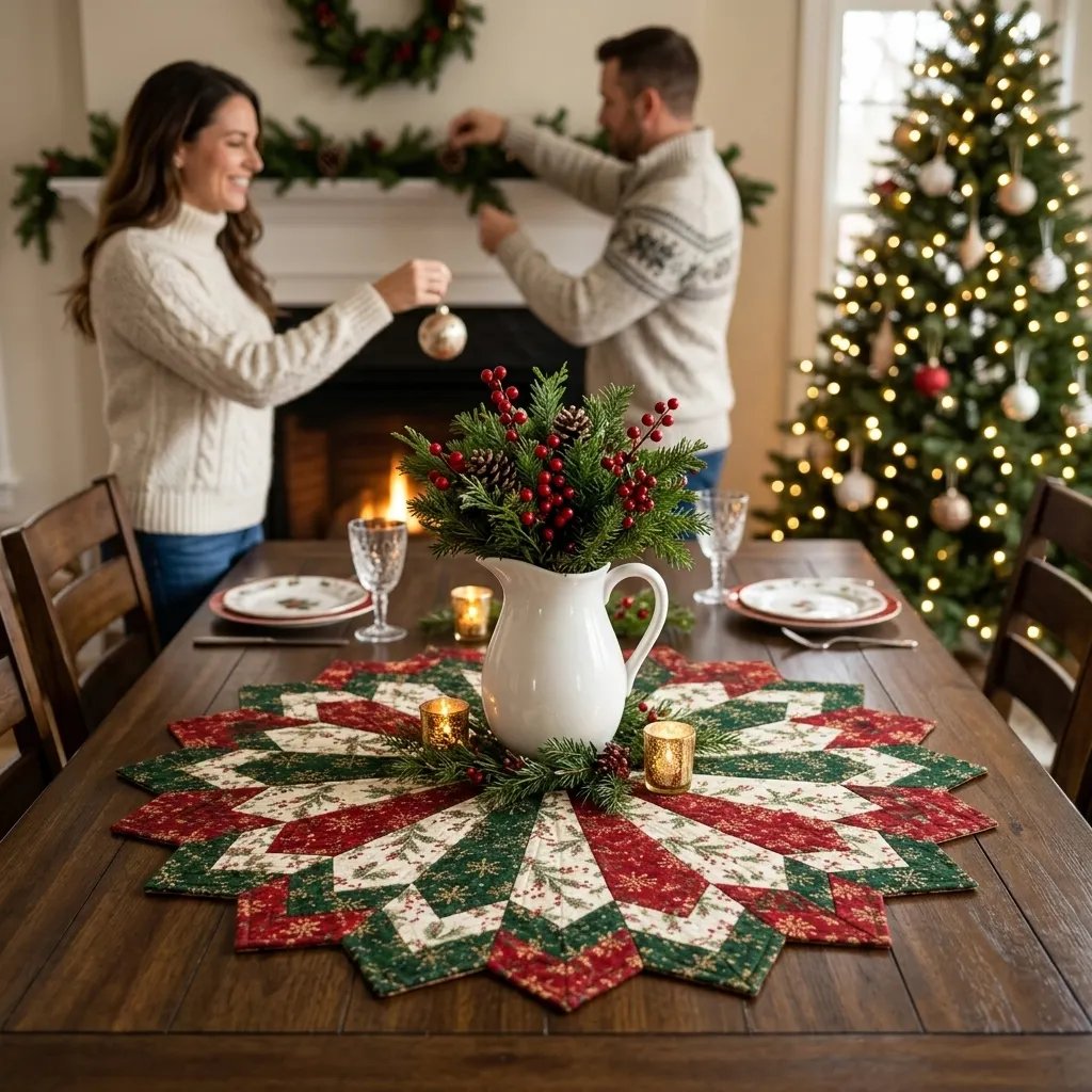 Holiday Star Table Topper Quilting Schablonen-Set