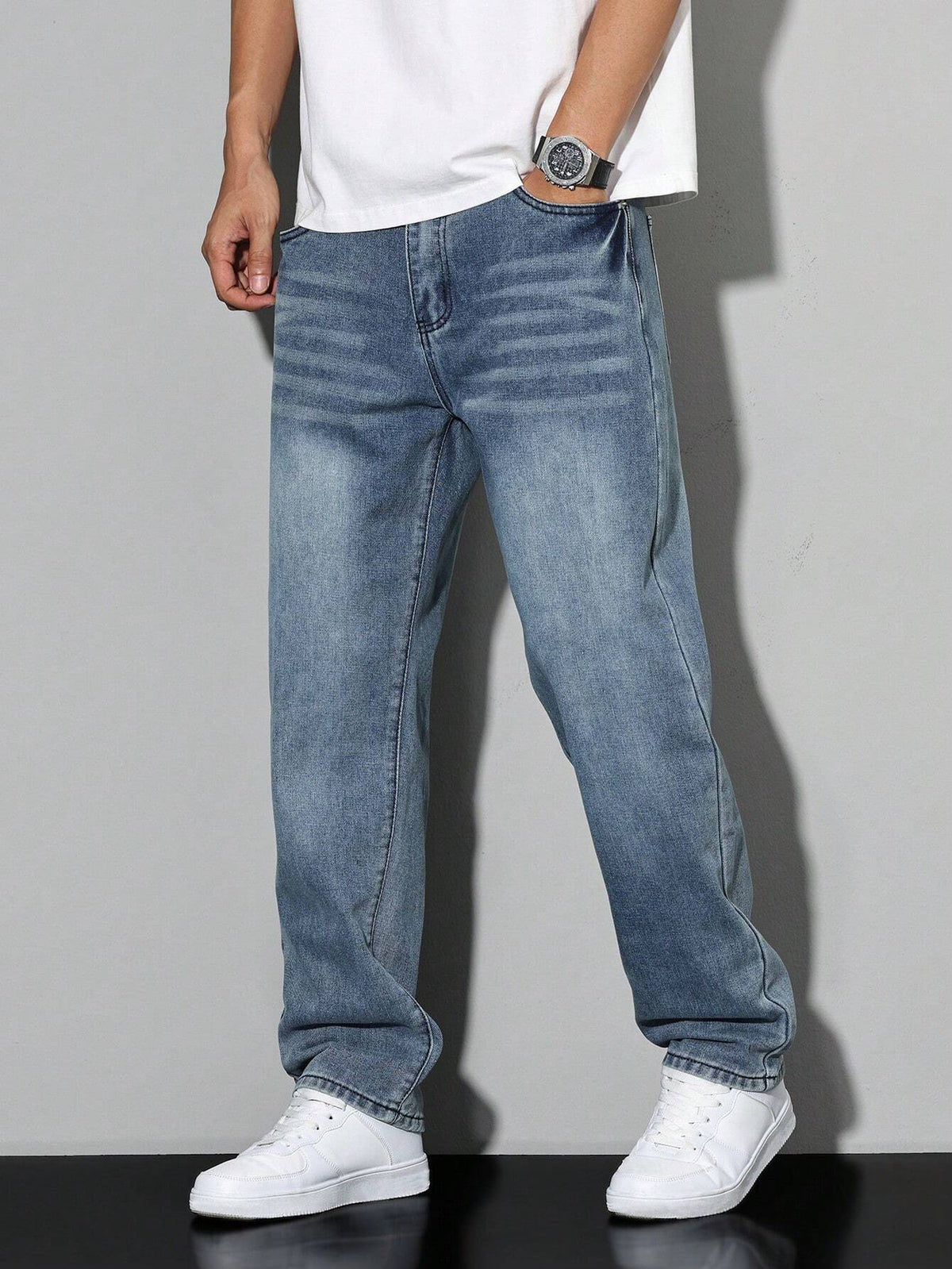 Daan Einfarbige Casual Herren-Jeans