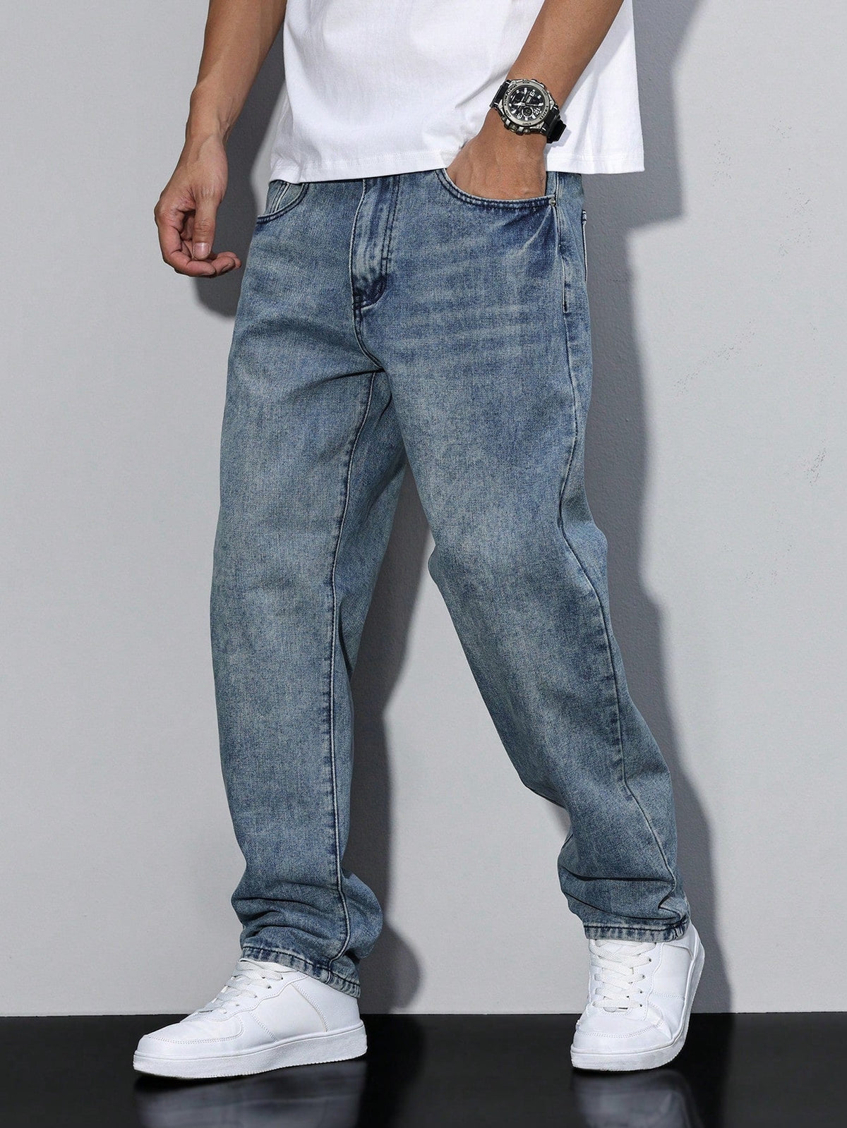 Daan Einfarbige Casual Herren-Jeans