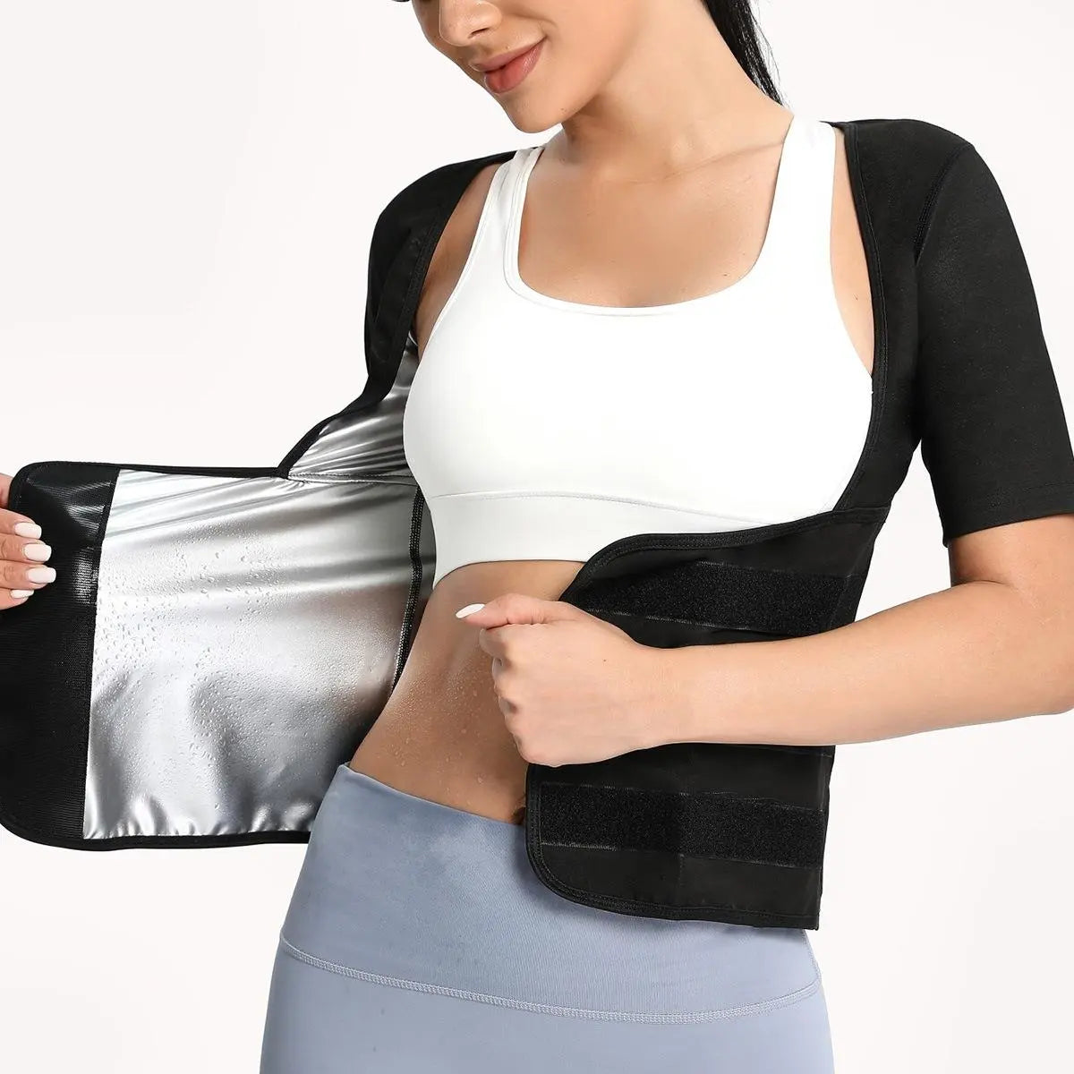 Damen Reißverschluss-Kompressions-Shapewear-Weste - Athletic Active Tops