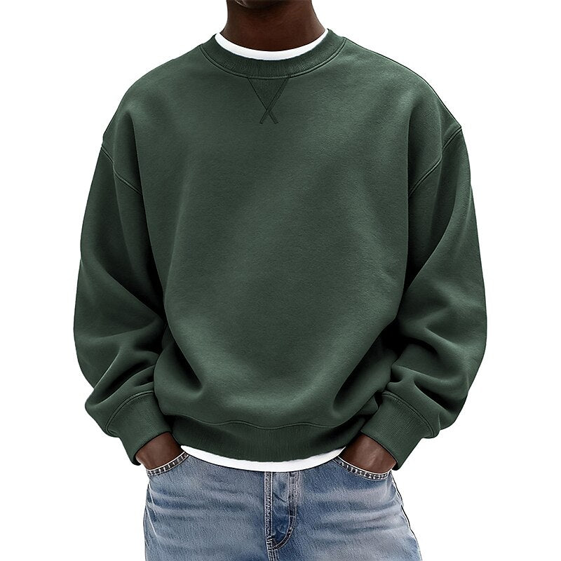 Relaxed Crew Neck Baumwoll-Sweatshirt