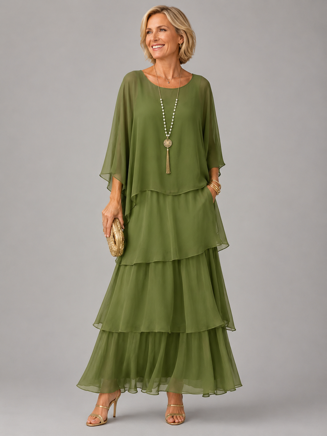 Elegantes fließendes Maxikleid