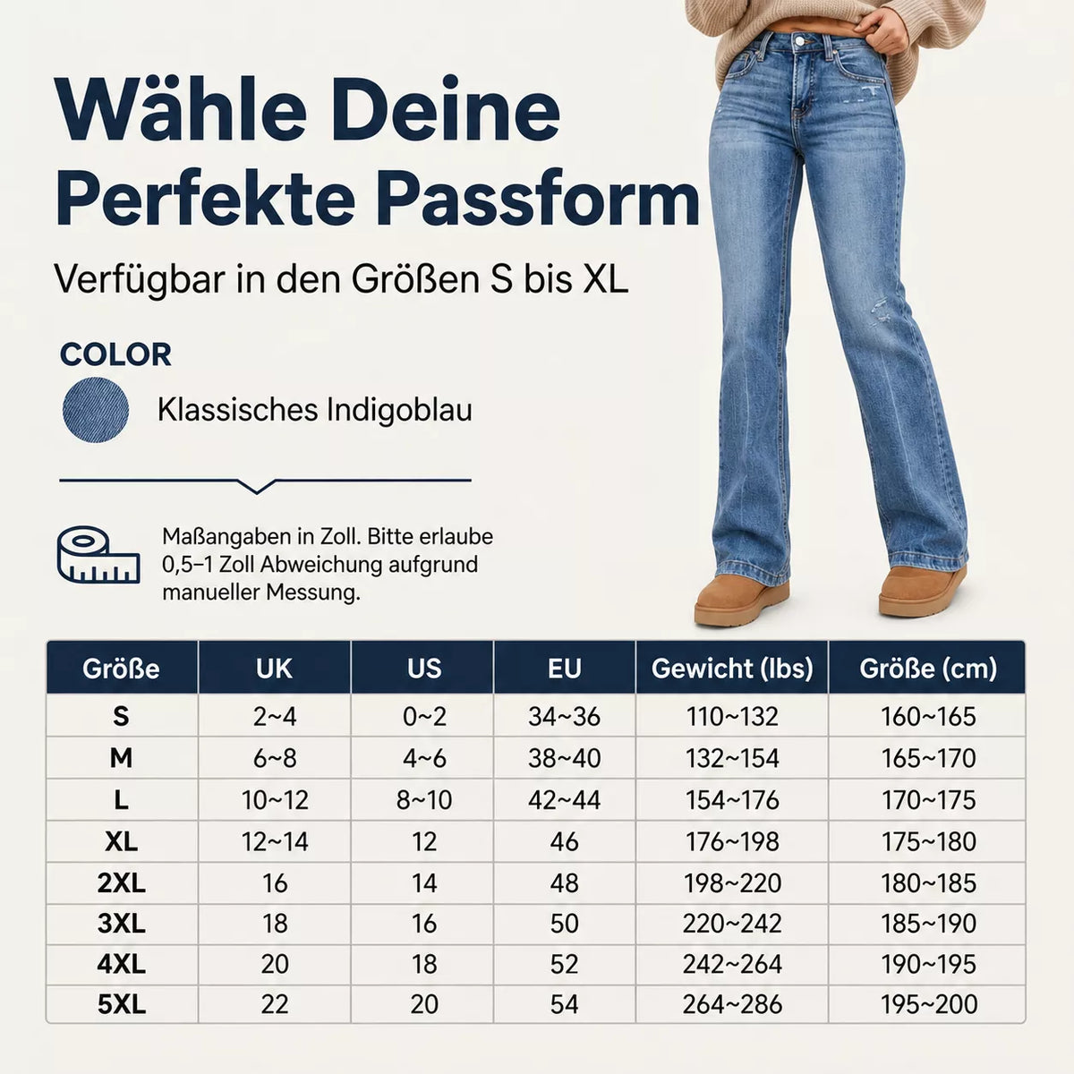 Damen Freizeit-Jeans mit elastischem Hochbund