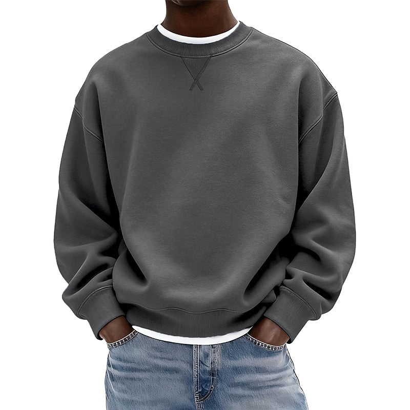 Relaxed Crew Neck Baumwoll-Sweatshirt