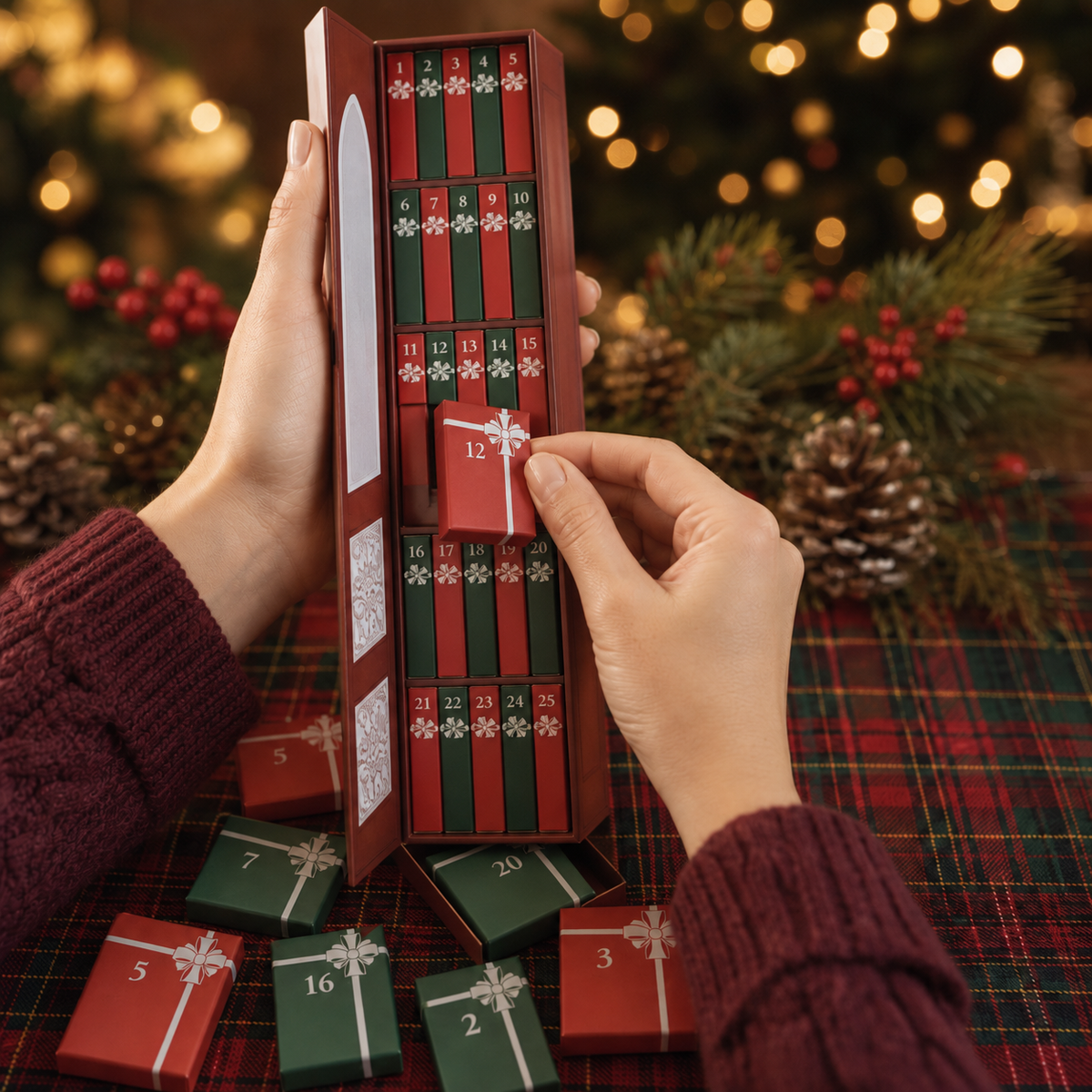 Miniatur-Bücher Weihnachts-Adventskalender