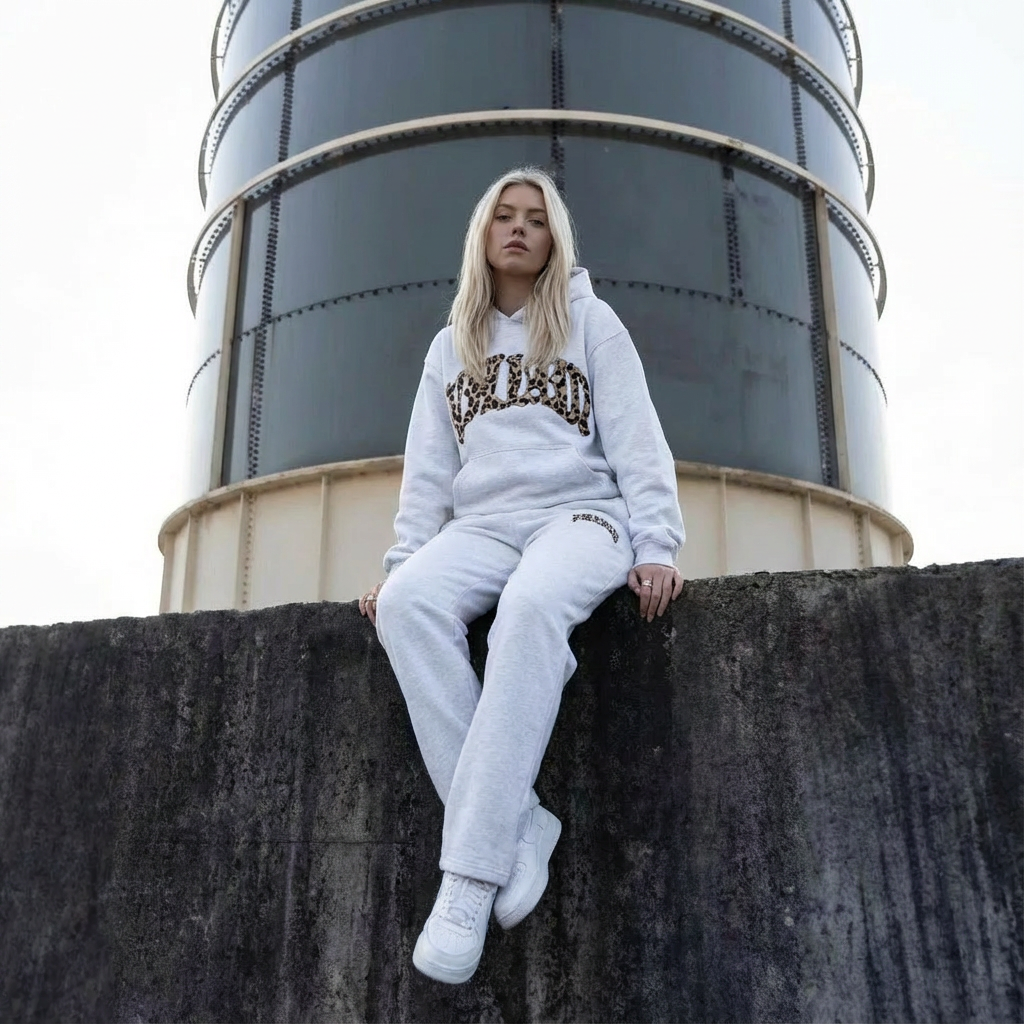 Leopard Lounge Set | Hoodie & Jogginghose mit Leo-Akzent