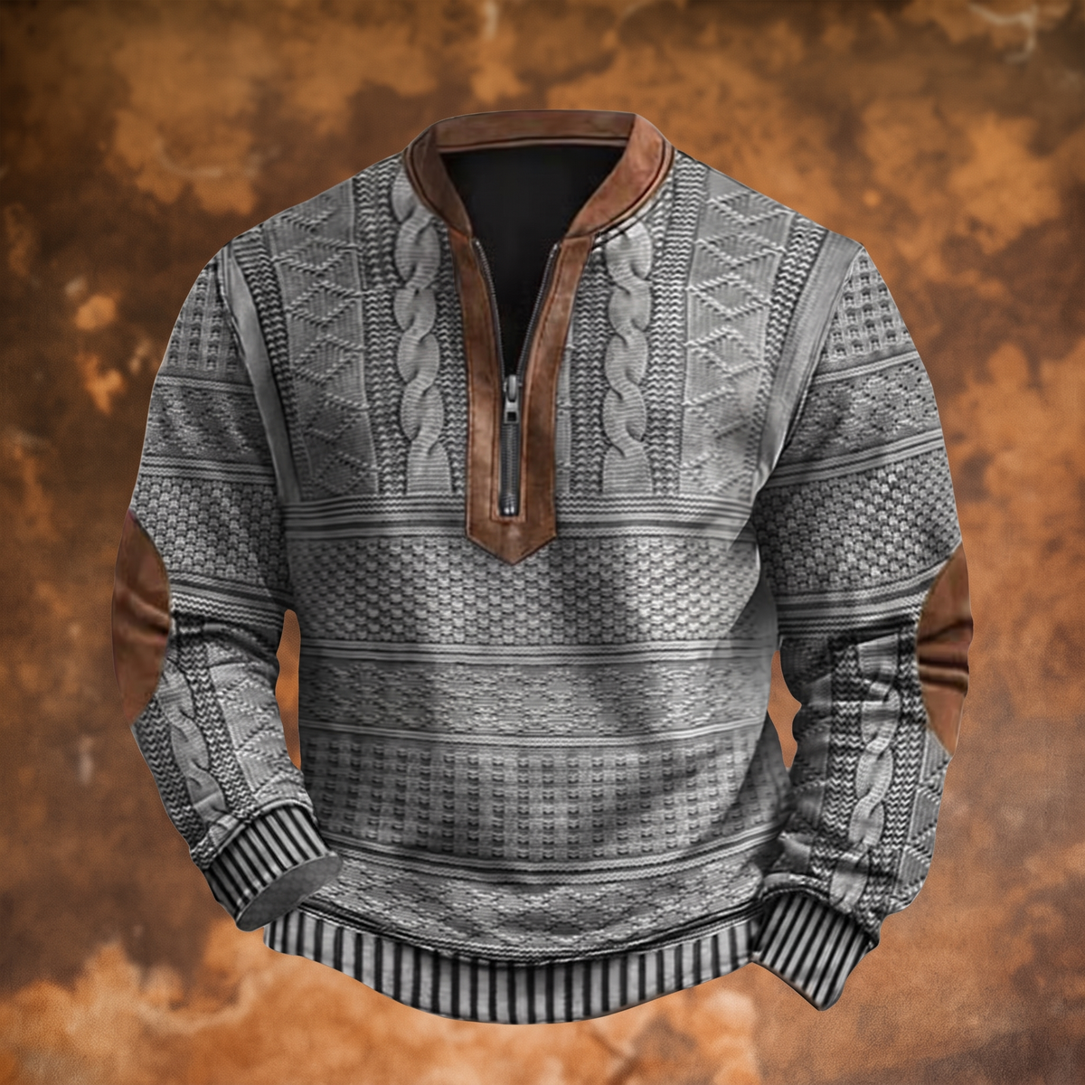 Retro Reißverschluss-Pullover