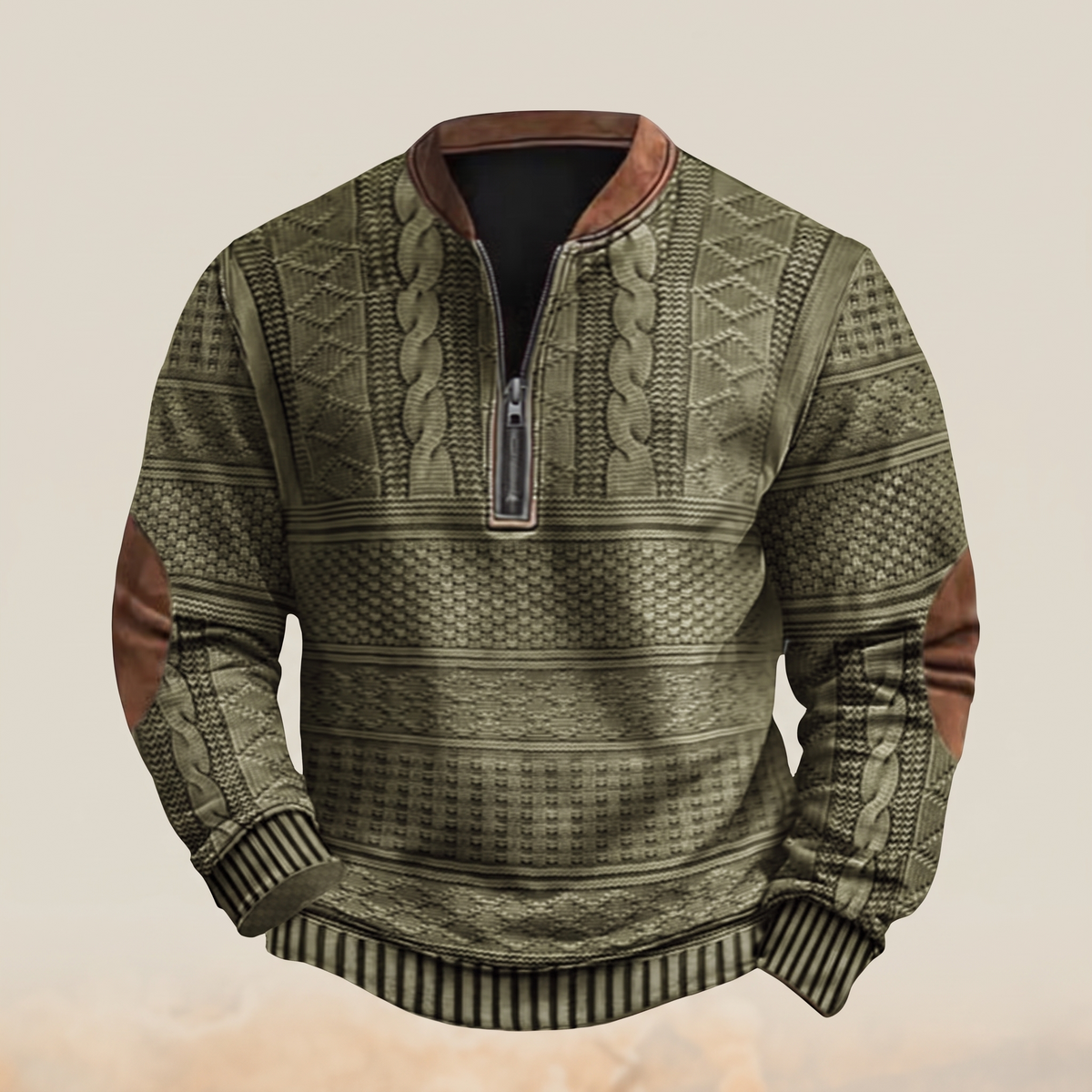 Retro Reißverschluss-Pullover