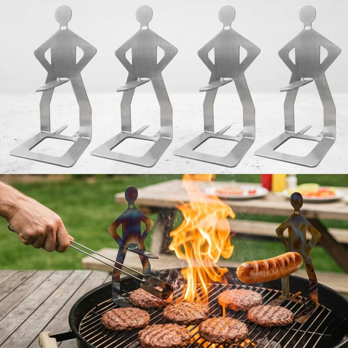 Speiende Kobra Edelstahl BBQ Wursthalter