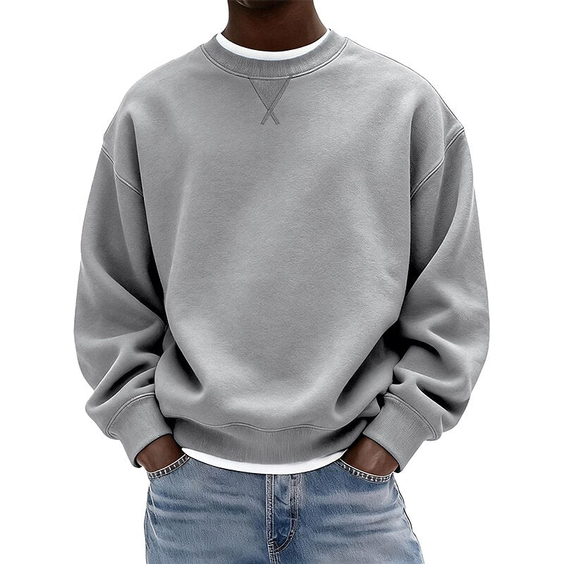 Relaxed Crew Neck Baumwoll-Sweatshirt