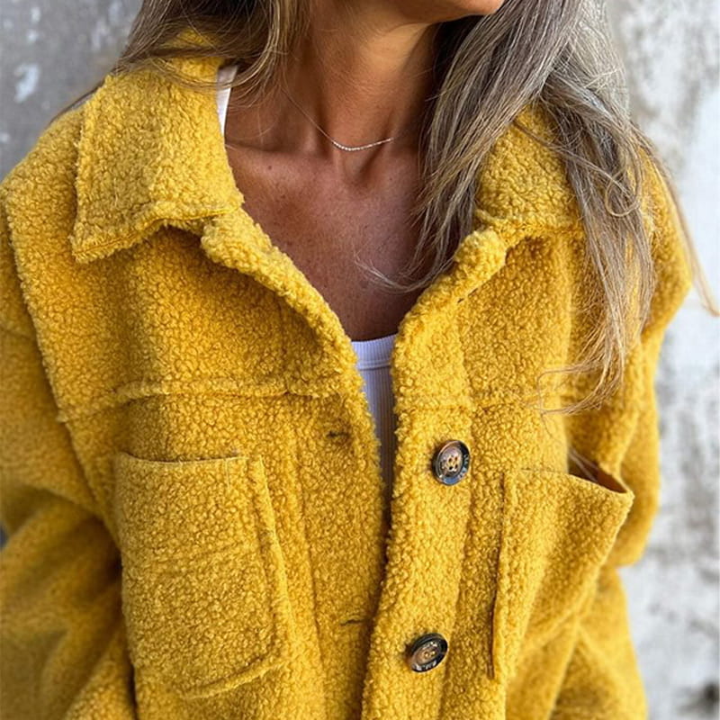 Ariane Jacke aus weicher Kunstfell-Knopfleiste