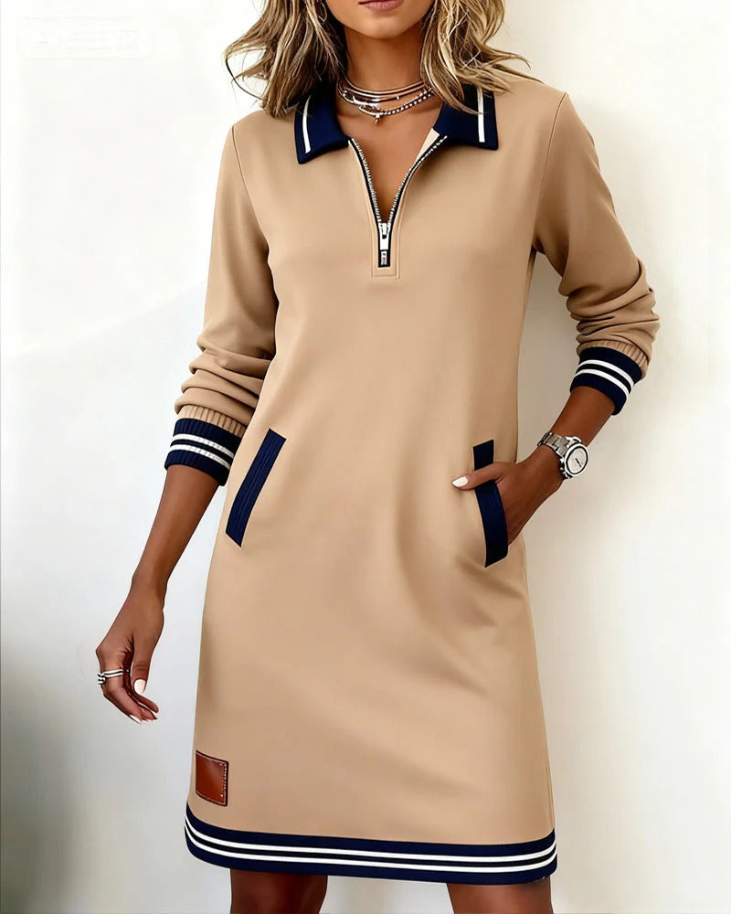Harper Kleid mit Reißverschlusskragen