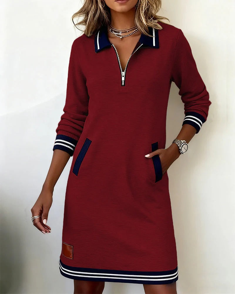 Harper Kleid mit Reißverschlusskragen