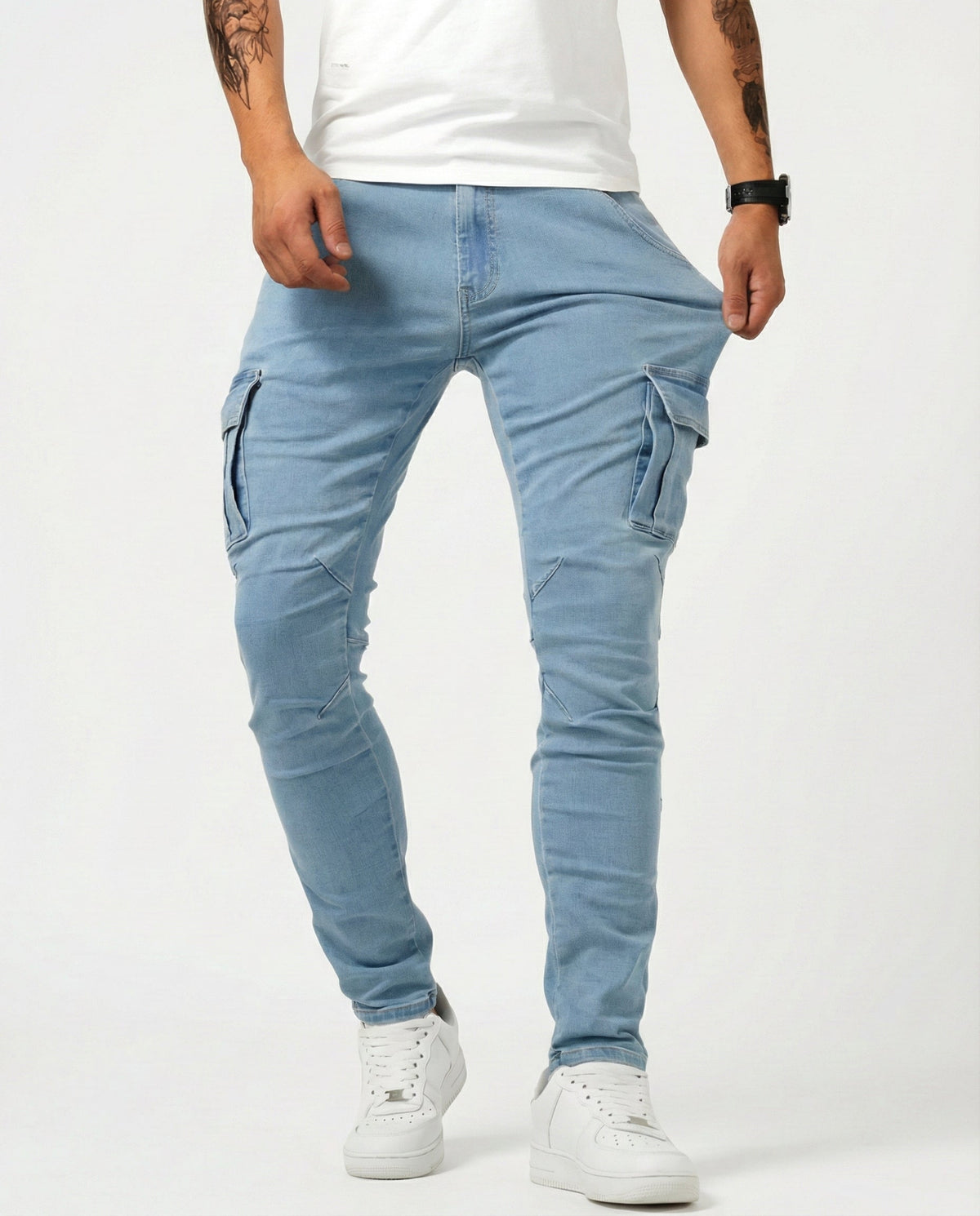 Elastische Marine Cargohose