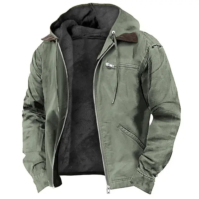 Gefütterte Winterjacke mit Kapuze für Herren