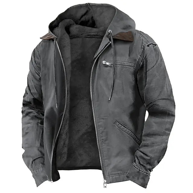 Gefütterte Winterjacke mit Kapuze für Herren