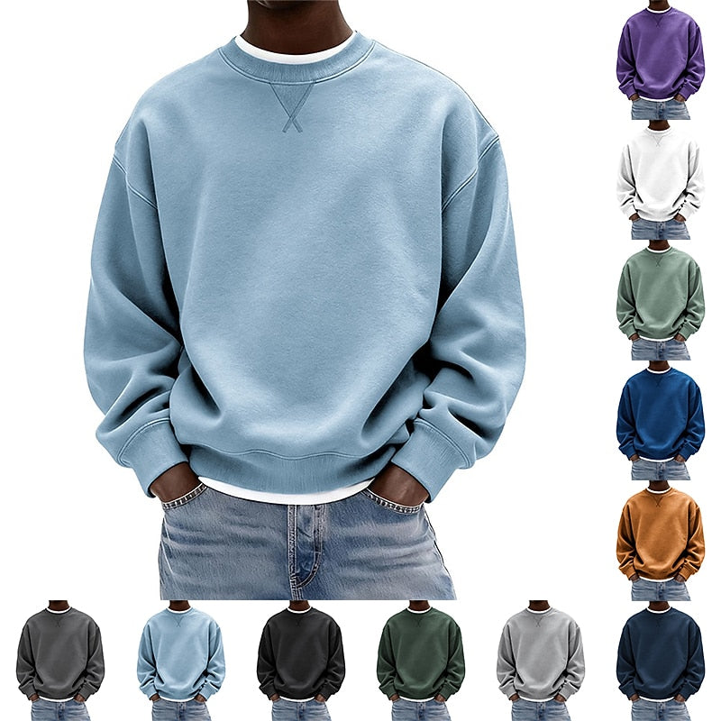 Relaxed Crew Neck Baumwoll-Sweatshirt