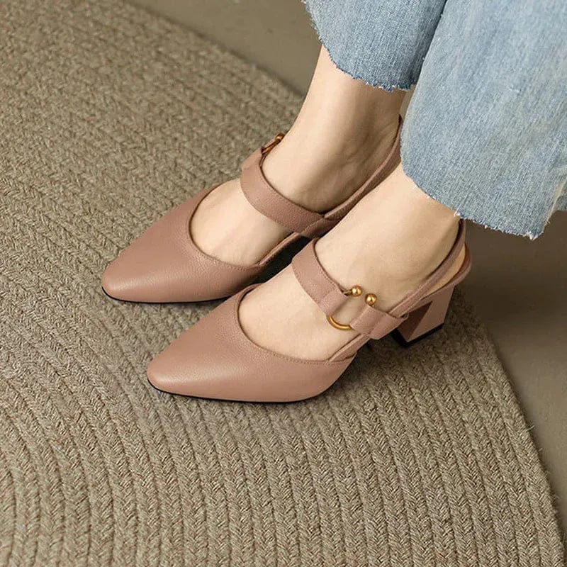 Lysandra - Elegante Leder-Slingback-Heels