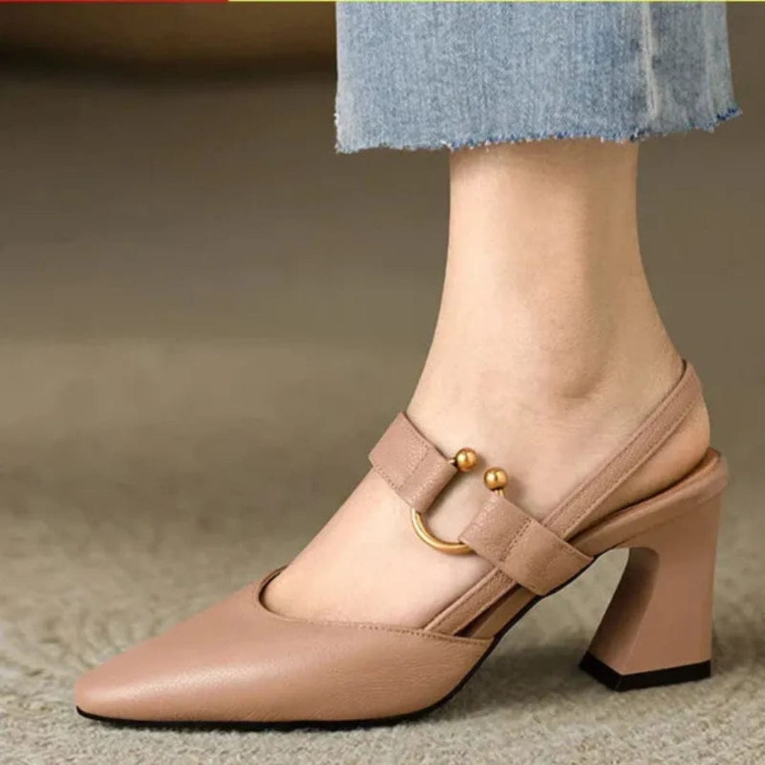 Lysandra - Elegante Leder-Slingback-Heels