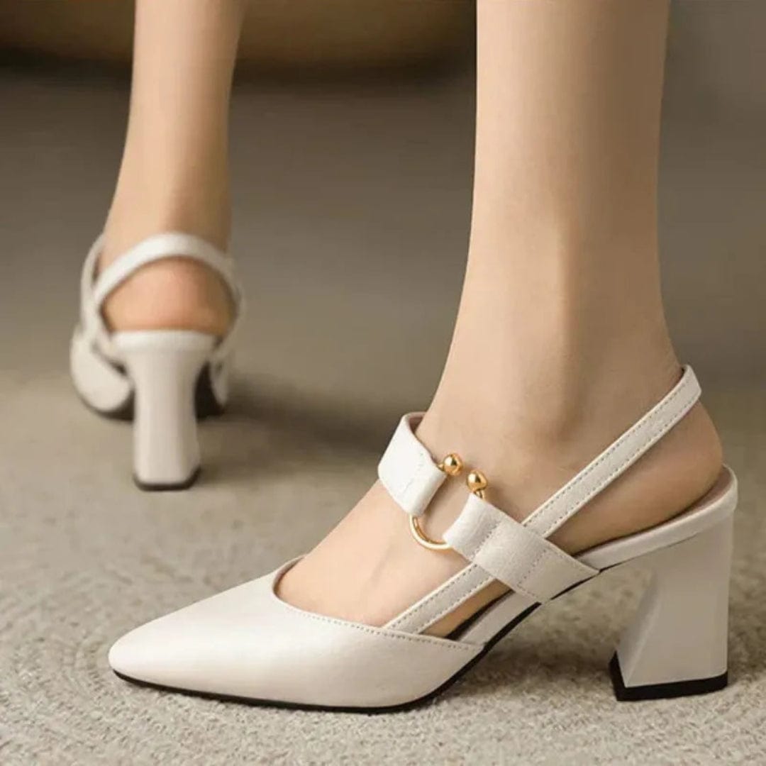 Lysandra - Elegante Leder-Slingback-Heels