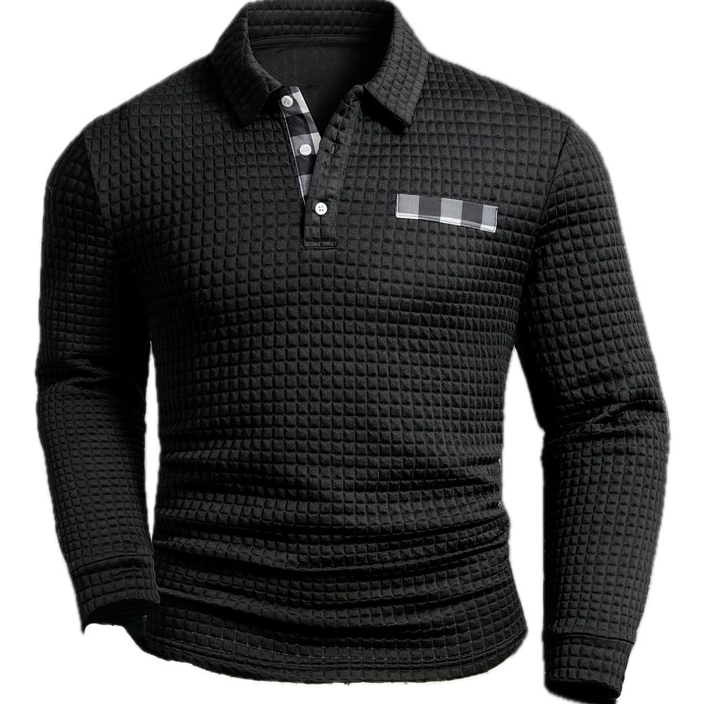 Gestructureerde Longsleeve Polo
