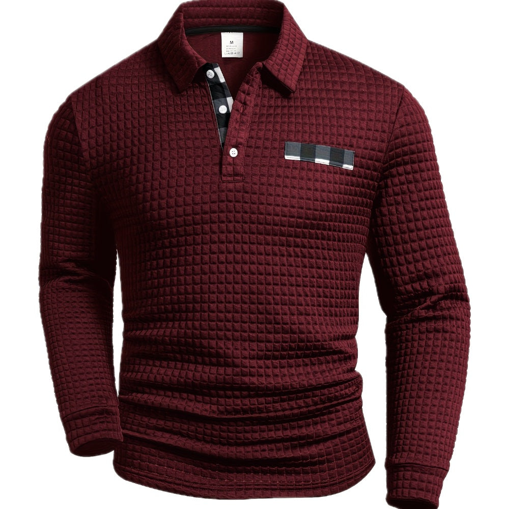 Gestructureerde Longsleeve Polo
