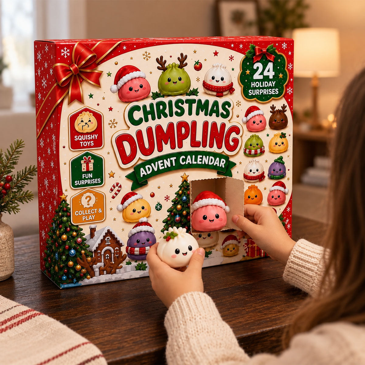 2026 Weihnachts-Knödel-Adventskalender, 24-Tage-Countdown
