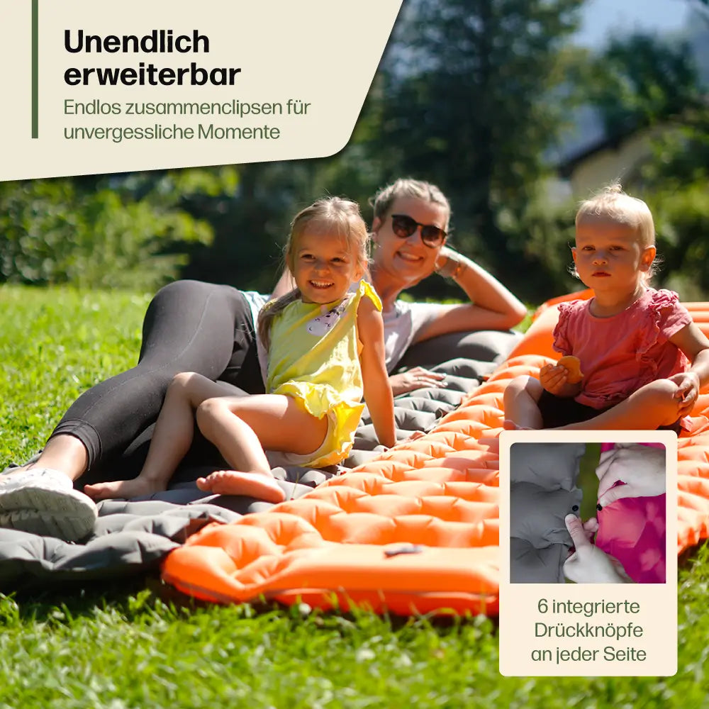 Isomatte mit integrierter Luftpumpe, ultrakompakt und wasserdicht