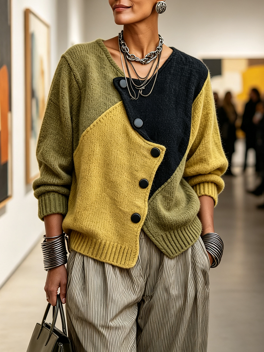 Color-Block Strickpullover