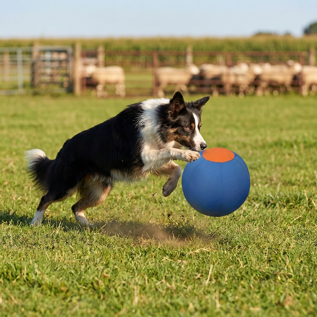 Aufblasbarer bissfester Treibball für Hunde – Langlebiges interaktives Schiebe- und Jagdspielzeug