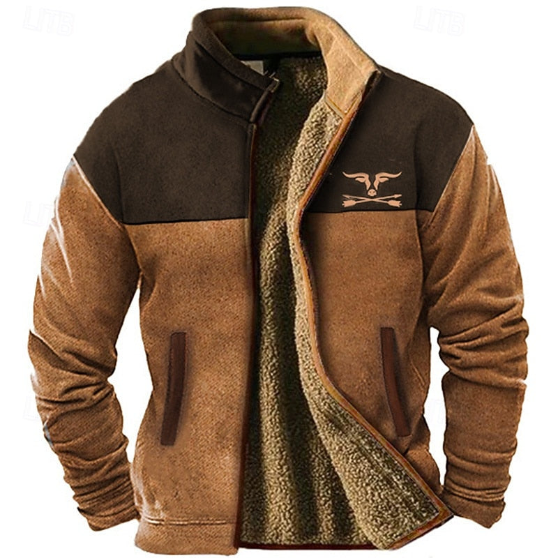 Robuste zweifarbige Fleecejacke
