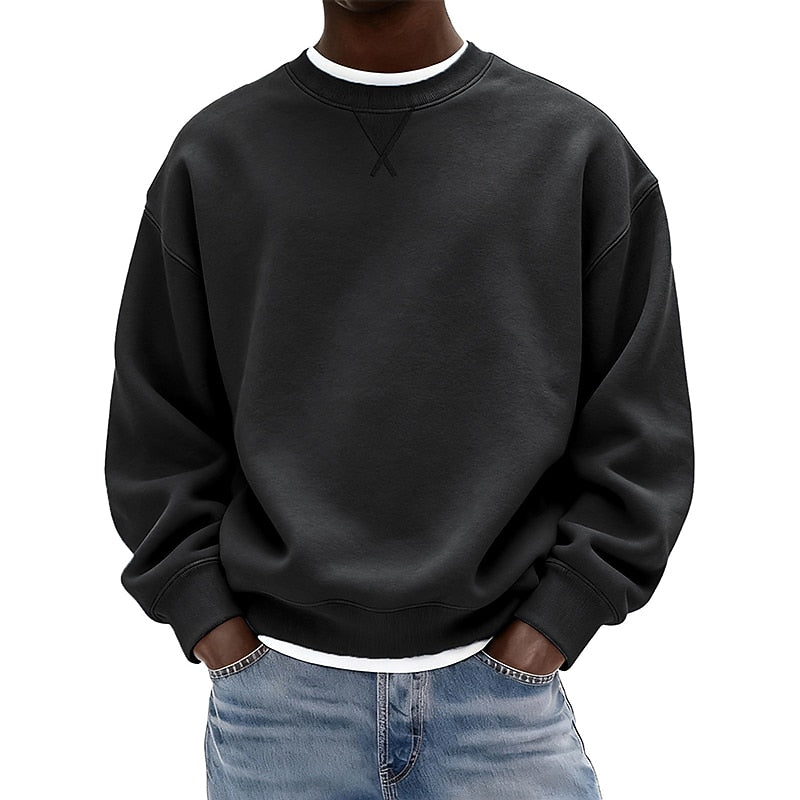 Relaxed Crew Neck Baumwoll-Sweatshirt